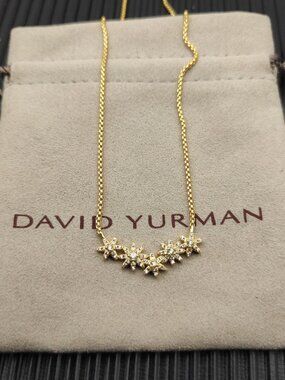 David Yurman Gold Five-Shaped Interlocking Necklace